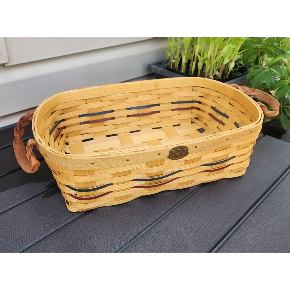 Vintage Peterboro Basket Co 150th Anniversary Wood Slat Basket 1845-2004 Ex Cond